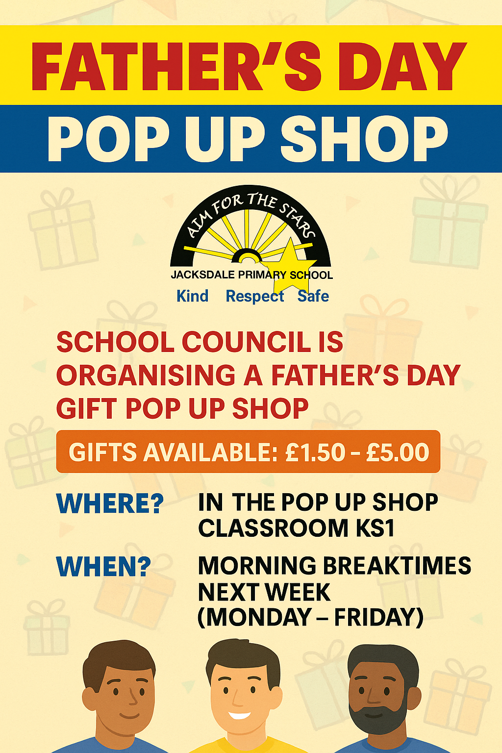 Father's Day Pop Up Shop Leaflet